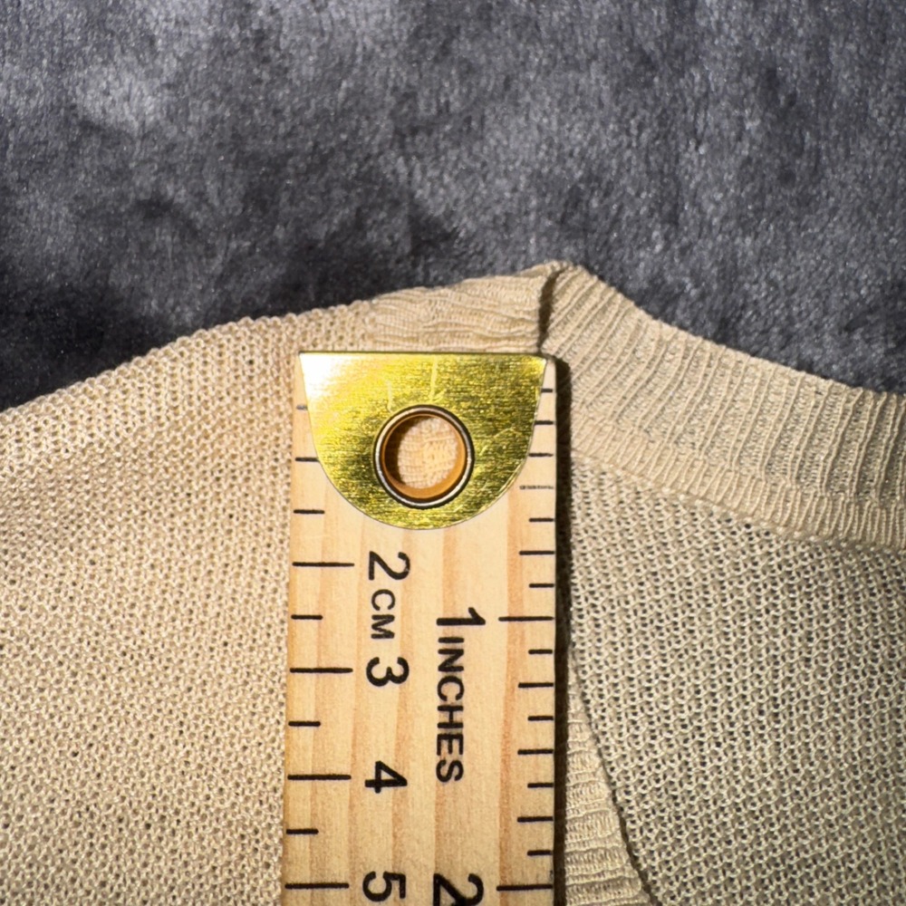 Northern Isles Premium Mens XL Tan Silk Cotton Blend V-Neck Sweater Beige Knit - Picture 13 of 14
